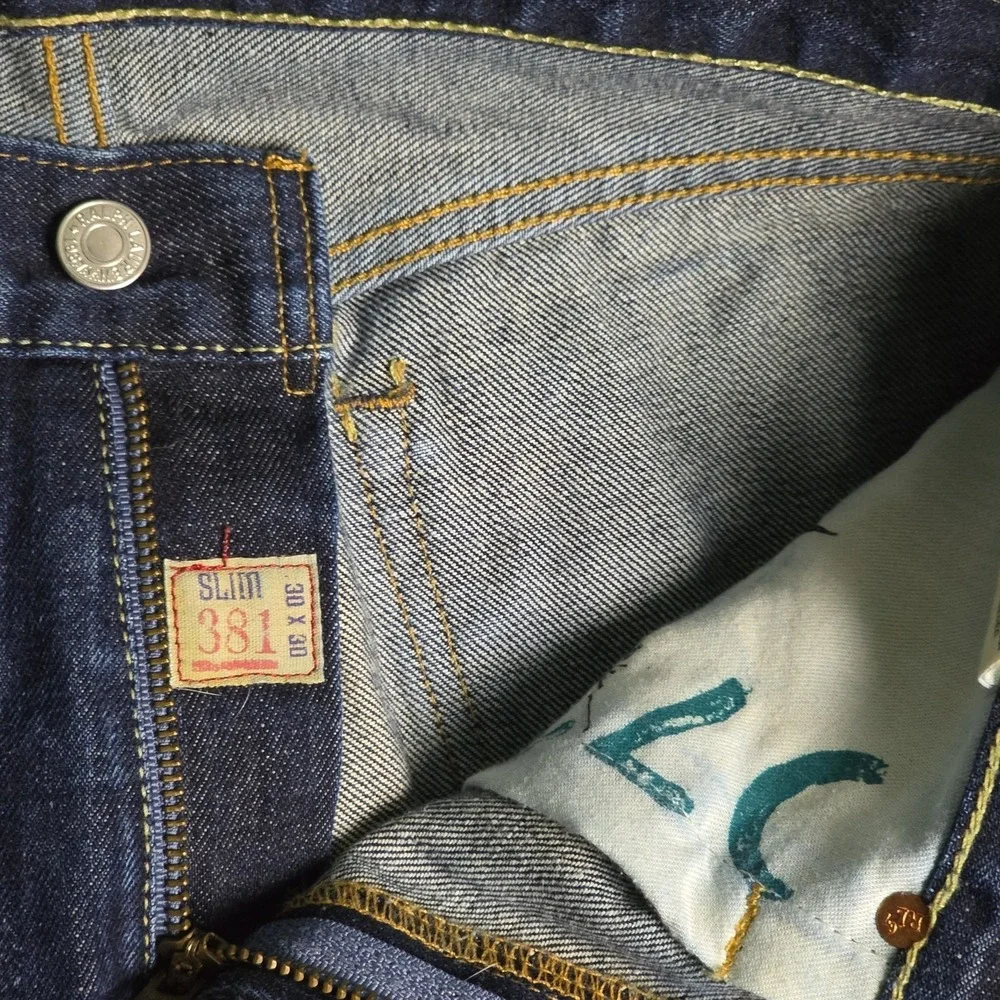 Ralph Lauren 381 slim Fit Jeans 3030 Dark Blue Wash Whiskers RL Pocket...
